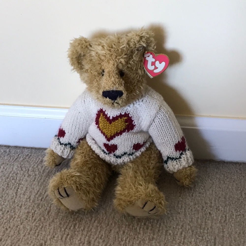 Ty teddy bear with sweater NWT